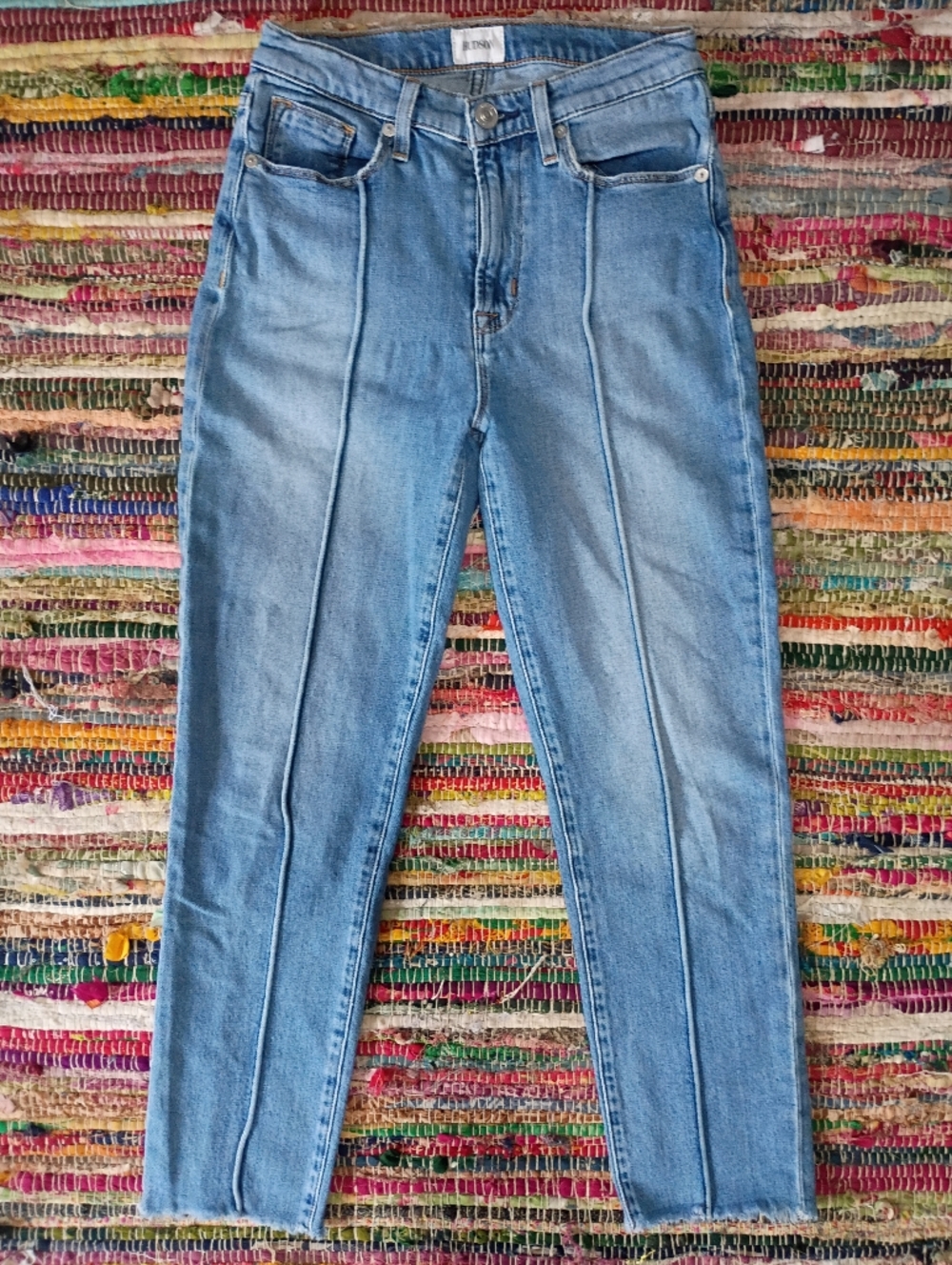 Hudson Jeans Light Blue Skinny High-Rise Seamed Jeans